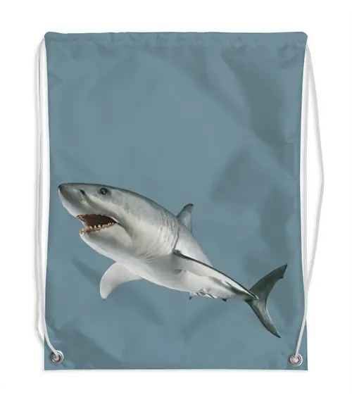 Заказать рюкзак в Москве. Рюкзак-мешок с полной запечаткой Атака хищной акулы. от DEPALL - готовые дизайны и нанесение принтов.