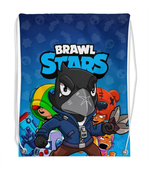 Заказать рюкзак в Москве. Рюкзак-мешок с полной запечаткой BRAWL STARS от geekbox - готовые дизайны и нанесение принтов.