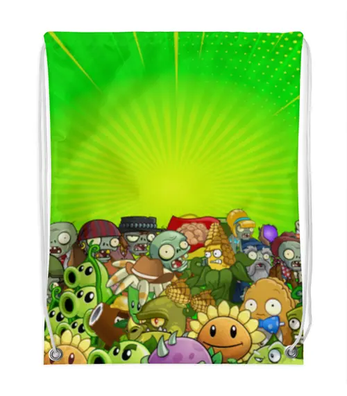 Заказать рюкзак в Москве. Рюкзак-мешок с полной запечаткой PLANTS VS ZOMBIES от geekbox - готовые дизайны и нанесение принтов.