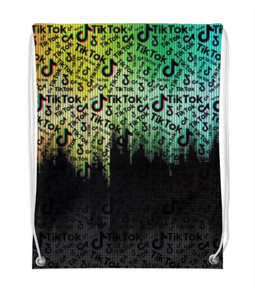 Заказать рюкзак в Москве. Рюкзак-мешок с полной запечаткой Tik Tok от THE_NISE  - готовые дизайны и нанесение принтов.
