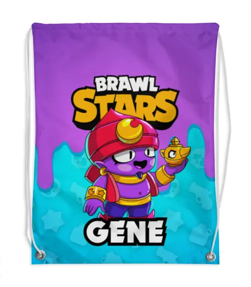 Заказать рюкзак в Москве. Рюкзак-мешок с полной запечаткой BRAWL STARS GENE от geekbox - готовые дизайны и нанесение принтов.