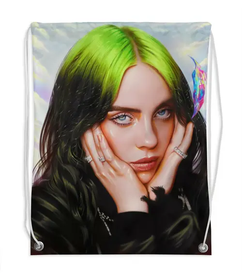 Заказать рюкзак в Москве. Рюкзак-мешок с полной запечаткой Billie Eilish от Jimmy Flash - готовые дизайны и нанесение принтов.