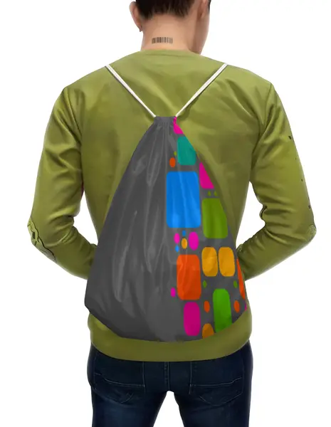 Заказать рюкзак в Москве. Рюкзак-мешок с полной запечаткой Квадраты от THE_NISE  - готовые дизайны и нанесение принтов.