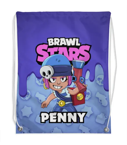 Заказать рюкзак в Москве. Рюкзак-мешок с полной запечаткой BRAWL STARS PENNY от geekbox - готовые дизайны и нанесение принтов.