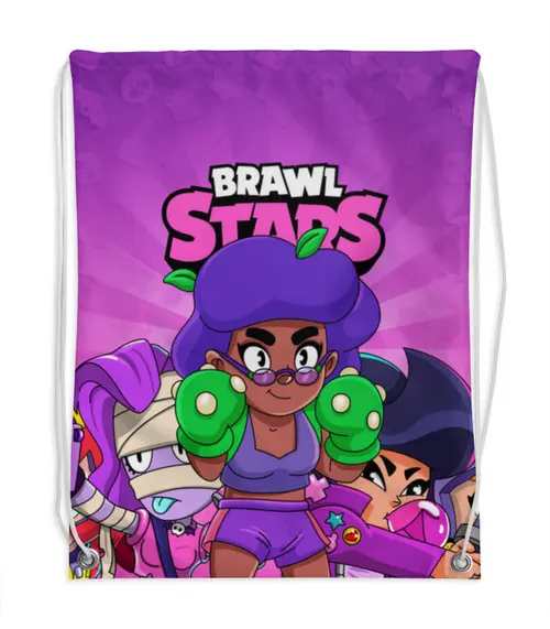 Заказать рюкзак в Москве. Рюкзак-мешок с полной запечаткой BRAWL STARS ROSA от geekbox - готовые дизайны и нанесение принтов.