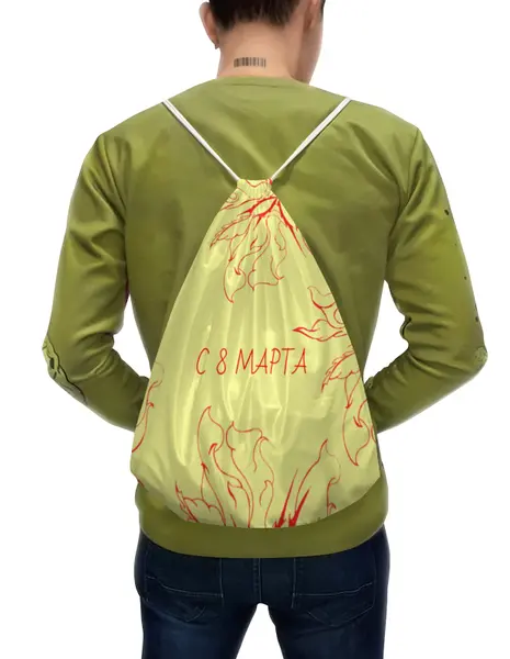 Заказать рюкзак в Москве. Рюкзак-мешок с полной запечаткой Огненные цветы от aviva - готовые дизайны и нанесение принтов.