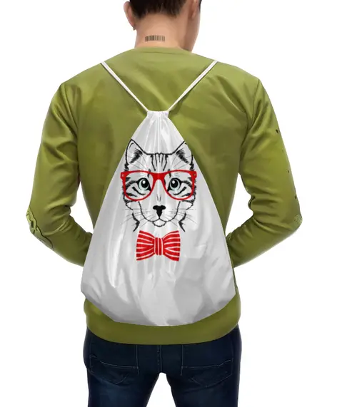 Заказать рюкзак в Москве. Рюкзак-мешок с полной запечаткой Кошка от YellowCloverShop - готовые дизайны и нанесение принтов.