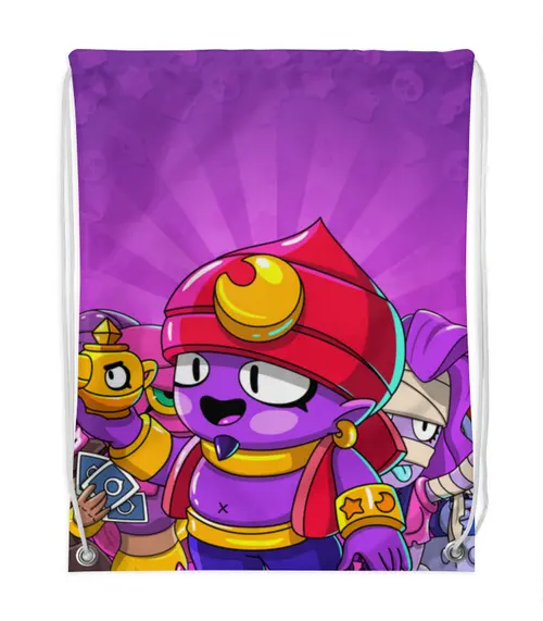 Заказать рюкзак в Москве. Рюкзак-мешок с полной запечаткой BRAWL STARS GENE от geekbox - готовые дизайны и нанесение принтов.