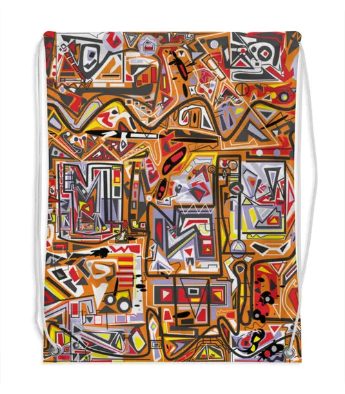 Заказать рюкзак в Москве. Рюкзак-мешок с полной запечаткой Оранжевый дом. от Vadim Koval - готовые дизайны и нанесение принтов.