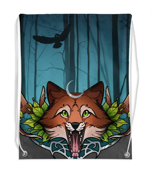 Заказать рюкзак в Москве. Рюкзак-мешок с полной запечаткой Night fox от Анастасия Авина - готовые дизайны и нанесение принтов.