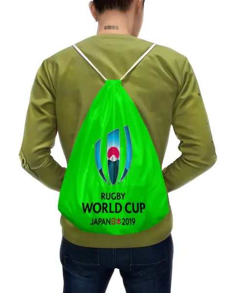 Заказать рюкзак в Москве. Рюкзак-мешок с полной запечаткой Кубок Мира по регби в Японии от rugby - готовые дизайны и нанесение принтов.