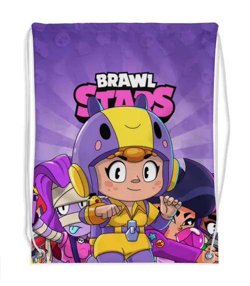 Заказать рюкзак в Москве. Рюкзак-мешок с полной запечаткой BRAWL STARS BEA от geekbox - готовые дизайны и нанесение принтов.