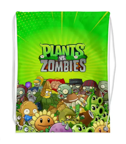 Заказать рюкзак в Москве. Рюкзак-мешок с полной запечаткой PLANTS VS ZOMBIES от geekbox - готовые дизайны и нанесение принтов.