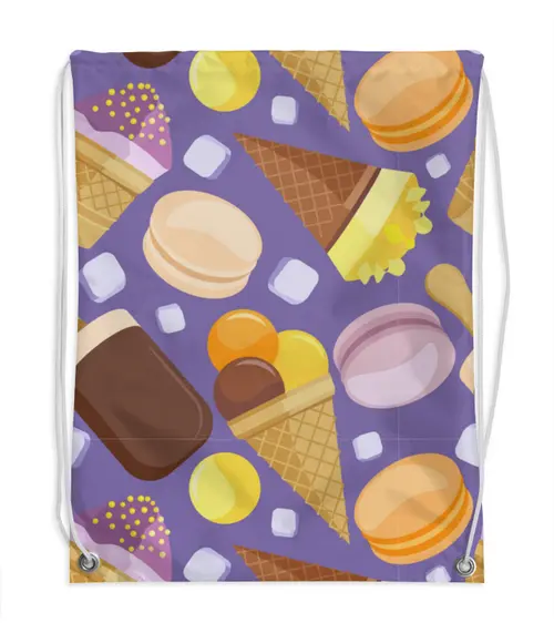 Заказать рюкзак в Москве. Рюкзак-мешок с полной запечаткой Прохладные сладости от IrinkaArt  - готовые дизайны и нанесение принтов.