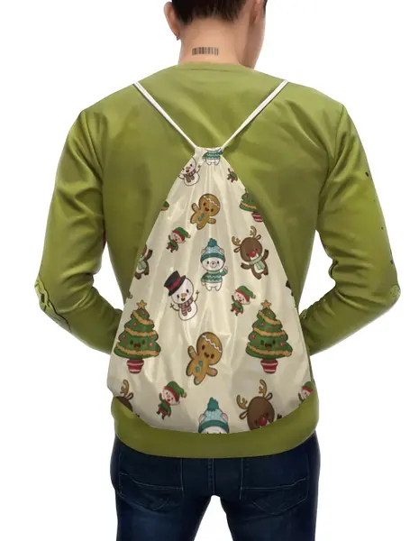 Заказать рюкзак в Москве. Рюкзак-мешок с полной запечаткой Рождество от beliybro beliybro - готовые дизайны и нанесение принтов.