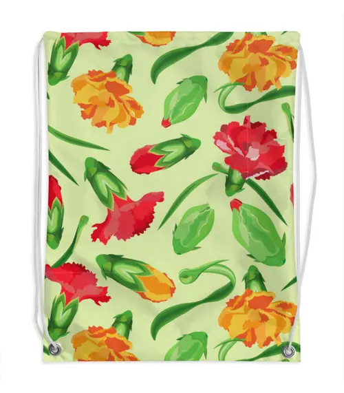 Заказать рюкзак в Москве. Рюкзак-мешок с полной запечаткой Гвоздики от IrinkaArt  - готовые дизайны и нанесение принтов.
