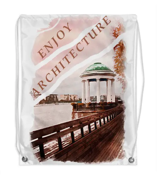 Заказать рюкзак в Москве. Рюкзак-мешок с полной запечаткой Наслаждайтесь архитектурой от Eve  - готовые дизайны и нанесение принтов.