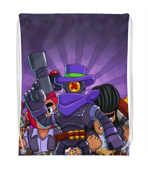 Заказать рюкзак в Москве. Рюкзак-мешок с полной запечаткой BRAWL STARS RICOCHET от geekbox - готовые дизайны и нанесение принтов.