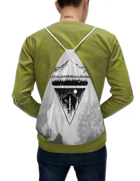 Заказать рюкзак в Москве. Рюкзак-мешок с полной запечаткой MTB Ride от oneredfoxstore@gmail.com - готовые дизайны и нанесение принтов.