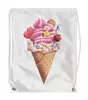 Заказать рюкзак в Москве. Рюкзак-мешок с полной запечаткой Мороженое в рожке от tigerda  - готовые дизайны и нанесение принтов.