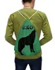 Заказать рюкзак в Москве. Рюкзак-мешок с полной запечаткой EXO (Wolf) зеленый от nionilla - готовые дизайны и нанесение принтов.