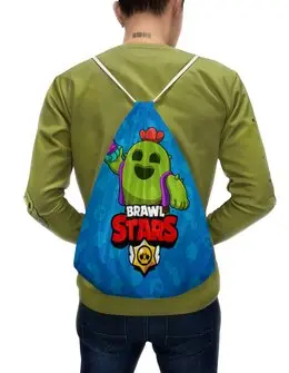 Заказать рюкзак в Москве. Рюкзак-мешок с полной запечаткой BRAWL STARS SPIKE от geekbox - готовые дизайны и нанесение принтов.