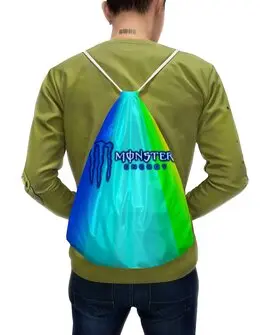 Заказать рюкзак в Москве. Рюкзак-мешок с полной запечаткой Monster Energy от THE_NISE  - готовые дизайны и нанесение принтов.