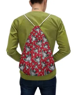 Заказать рюкзак в Москве. Рюкзак-мешок с полной запечаткой Серебряные совы от ELENA ZHARINOVA - готовые дизайны и нанесение принтов.