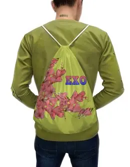 Заказать рюкзак в Москве. Рюкзак-мешок с полной запечаткой EXO красные цветы от nionilla - готовые дизайны и нанесение принтов.