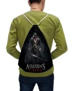 Заказать рюкзак в Москве. Рюкзак-мешок с полной запечаткой Assassins Creed (Unity Arno) от Аня Лукьянова - готовые дизайны и нанесение принтов.