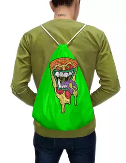 Заказать рюкзак в Москве. Рюкзак-мешок с полной запечаткой Крейзи пицца от Franka  - готовые дизайны и нанесение принтов.