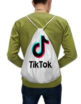 Заказать рюкзак в Москве. Рюкзак-мешок с полной запечаткой TikTok  от DESIGNER   - готовые дизайны и нанесение принтов.