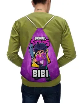 Заказать рюкзак в Москве. Рюкзак-мешок с полной запечаткой BRAWL STARS BIBI от geekbox - готовые дизайны и нанесение принтов.