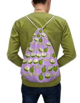 Заказать рюкзак в Москве. Рюкзак-мешок с полной запечаткой NCT зеленое яблоко от nionilla - готовые дизайны и нанесение принтов.