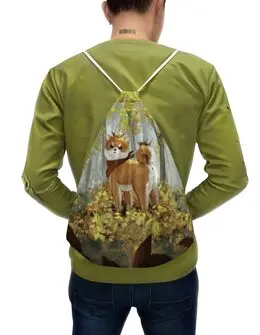 Заказать рюкзак в Москве. Рюкзак-мешок с полной запечаткой Осенний пёс от Дана Столыпина - готовые дизайны и нанесение принтов.