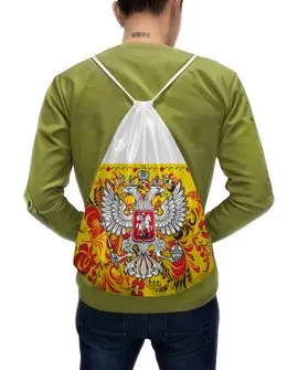 Заказать рюкзак в Москве. Рюкзак-мешок с полной запечаткой Хохлома от THE_NISE  - готовые дизайны и нанесение принтов.