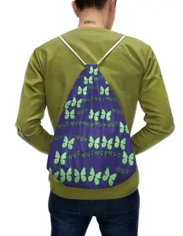 Заказать рюкзак в Москве. Рюкзак-мешок с полной запечаткой NCT зеленая бабочка от nionilla - готовые дизайны и нанесение принтов.