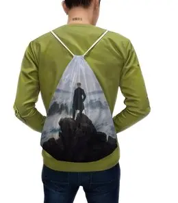 Заказать рюкзак в Москве. Рюкзак-мешок с полной запечаткой Странник над морем тумана от trend - готовые дизайны и нанесение принтов.