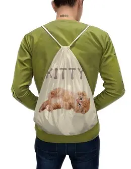 Заказать рюкзак в Москве. Рюкзак-мешок с полной запечаткой Рыжий маленький котёнок от DEPALL - готовые дизайны и нанесение принтов.