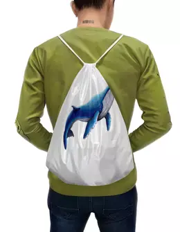 Заказать рюкзак в Москве. Рюкзак-мешок с полной запечаткой Синий кит от tigerda  - готовые дизайны и нанесение принтов.