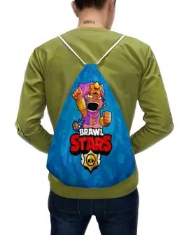 Заказать рюкзак в Москве. Рюкзак-мешок с полной запечаткой BRAWL STARS SANDY  от geekbox - готовые дизайны и нанесение принтов.
