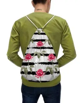 Заказать рюкзак в Москве. Рюкзак-мешок с полной запечаткой цветы от THE_NISE  - готовые дизайны и нанесение принтов.