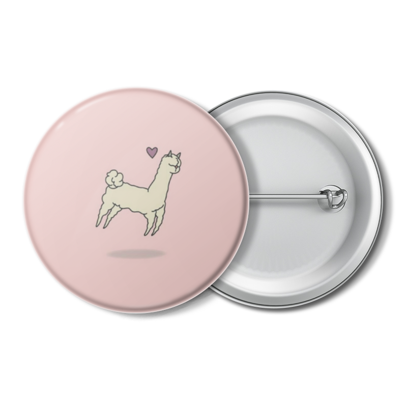 значок pinpinpin сакура розовая Printio Значок Розовая лама