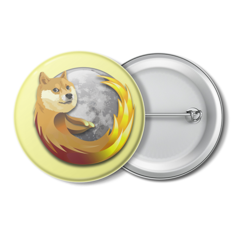 цена Printio Значок Doge firefox