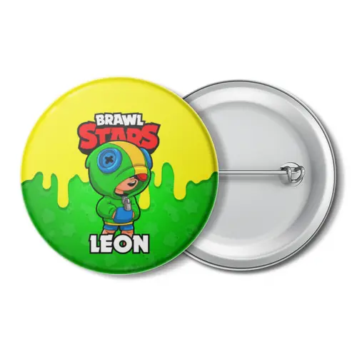 Заказать значки в Москве. Значок BRAWL STARS LEON от geekbox - готовые дизайны и нанесение принтов.