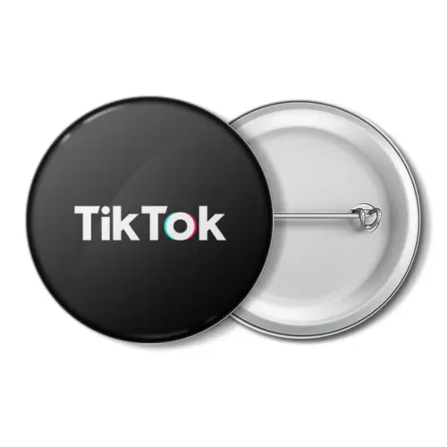 Заказать значки в Москве. Значок TikTok  от DESIGNER   - готовые дизайны и нанесение принтов.