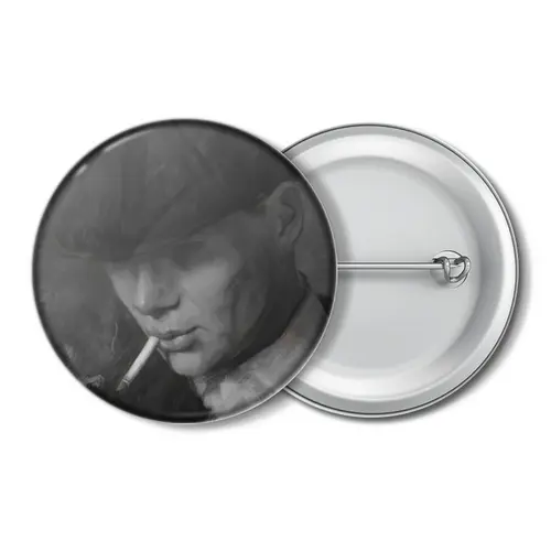 Заказать значки в Москве. Значок Tommy Shelby - Острые козырьки от Дана Столыпина - готовые дизайны и нанесение принтов.