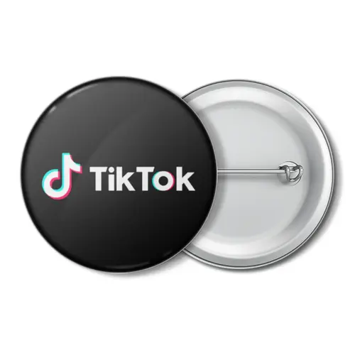 Заказать значки в Москве. Значок TikTok  от DESIGNER   - готовые дизайны и нанесение принтов.