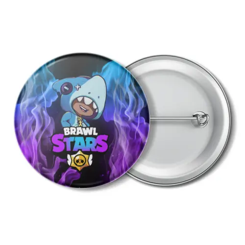 Заказать значки в Москве. Значок Brawl Stars Leon Shark от weeert - готовые дизайны и нанесение принтов.