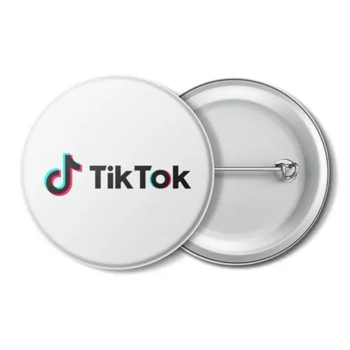 Заказать значки в Москве. Значок TikTok  от DESIGNER   - готовые дизайны и нанесение принтов.